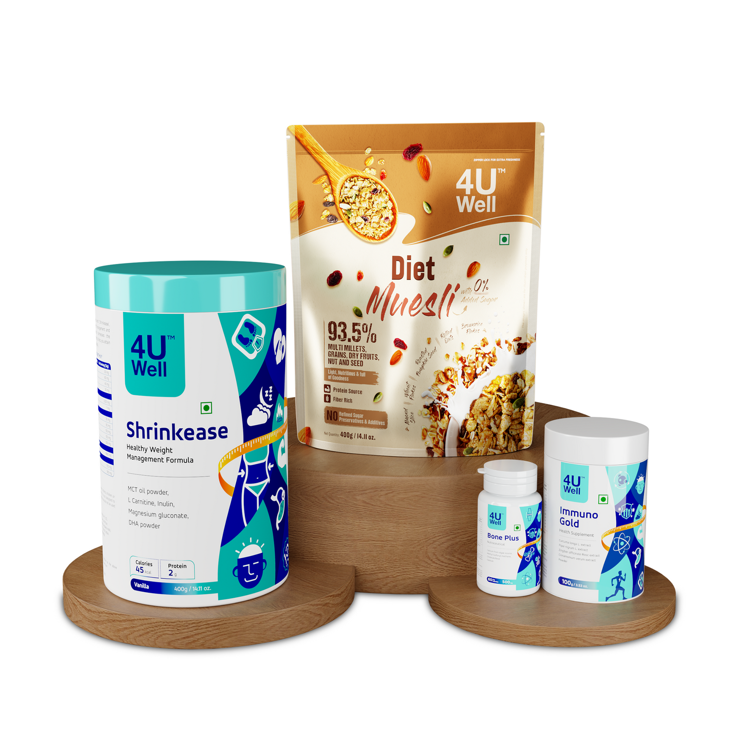 BoneFit – Bone Health Combo 3 (Shrinkease, Immune Gold, Diet Muesli, Bone Plus)