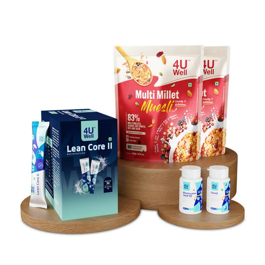 GutFit – Gut Health Combo 1 (Lean Core II, Blackcumin Seed Oil, Oxinil, Multi Millet Muesli – 2 packs)