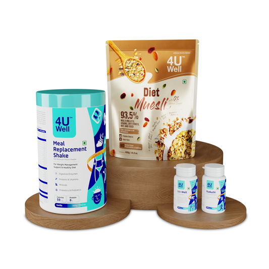 LivSlim – Liver Health Combo 1 (Meal Replacement Shake, Liv Well, Guduchi, Diet Muesli)