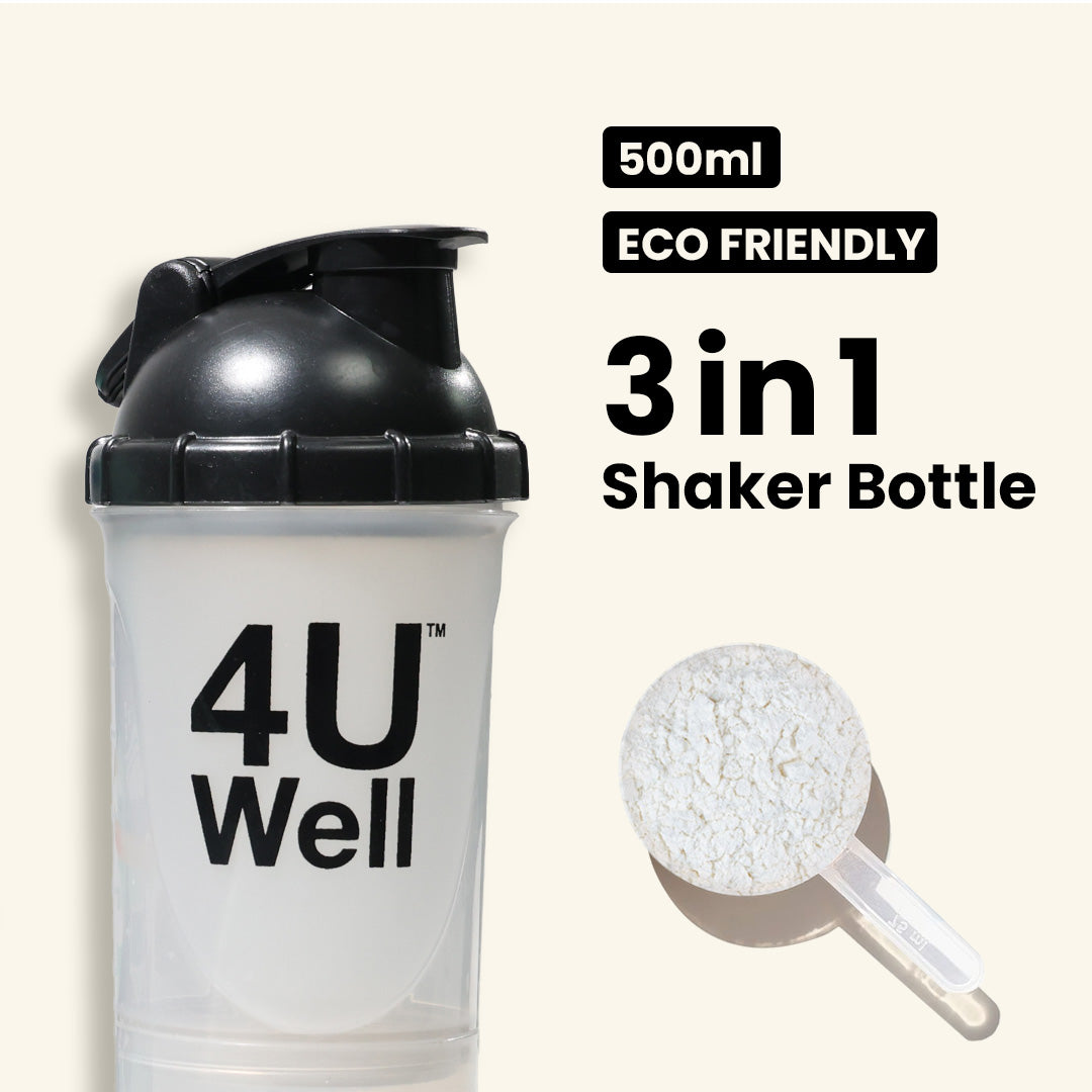 3 in 1 Shaker Bottle : 100% Leak Proof | Storage Compartment | BPA Free