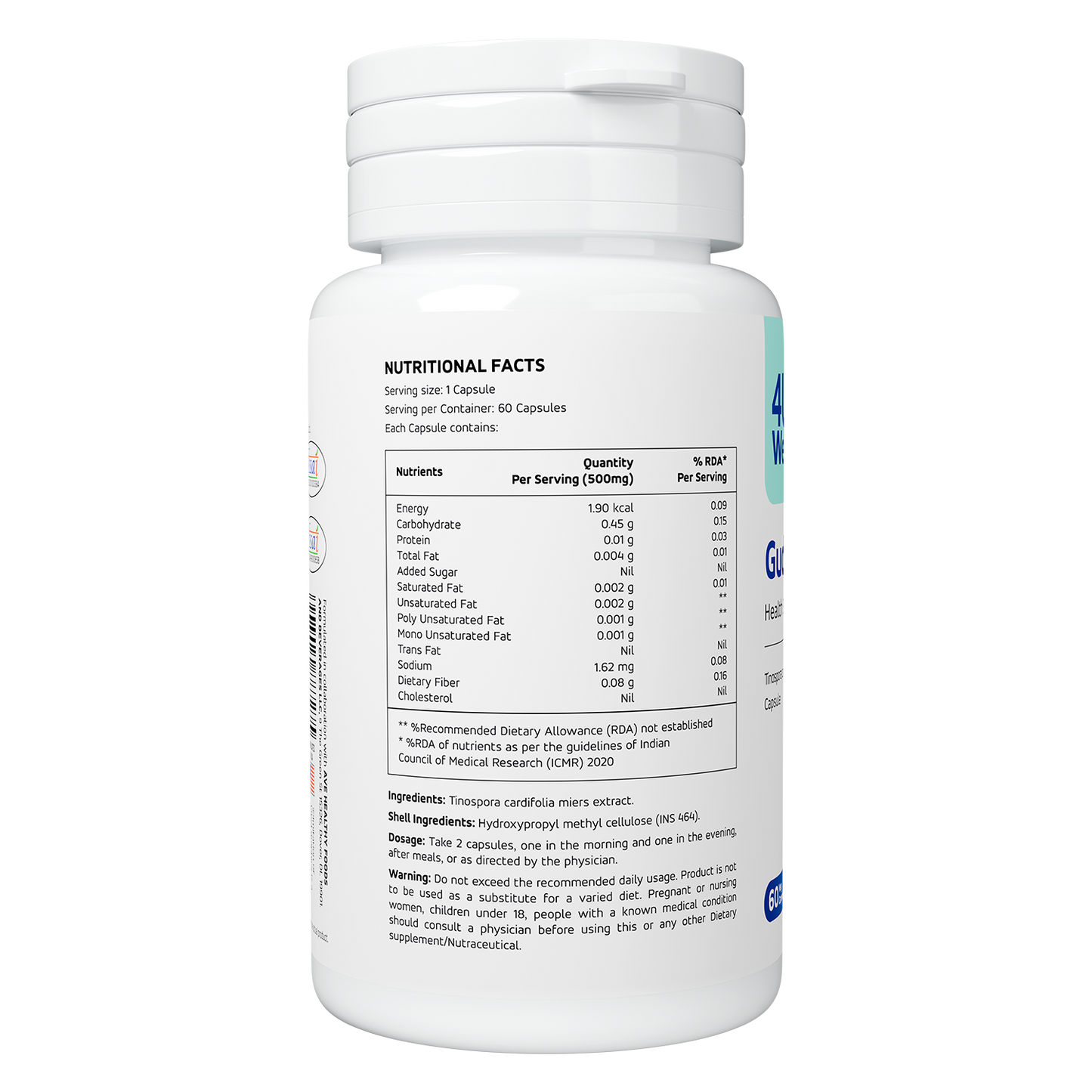 Guduchi Capsules – 500mg | Strengthens Immunity Wellness