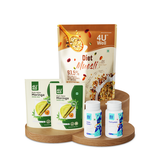 WeightLoss Combo (Lean Core I, Curcumin, Moringa Dosa Mix – 2 packs, Diet Muesli )