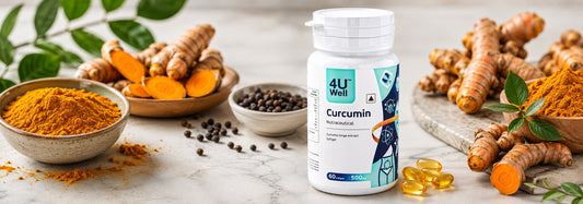 Black pepper and turmeric representing piperine and curcumin synergy