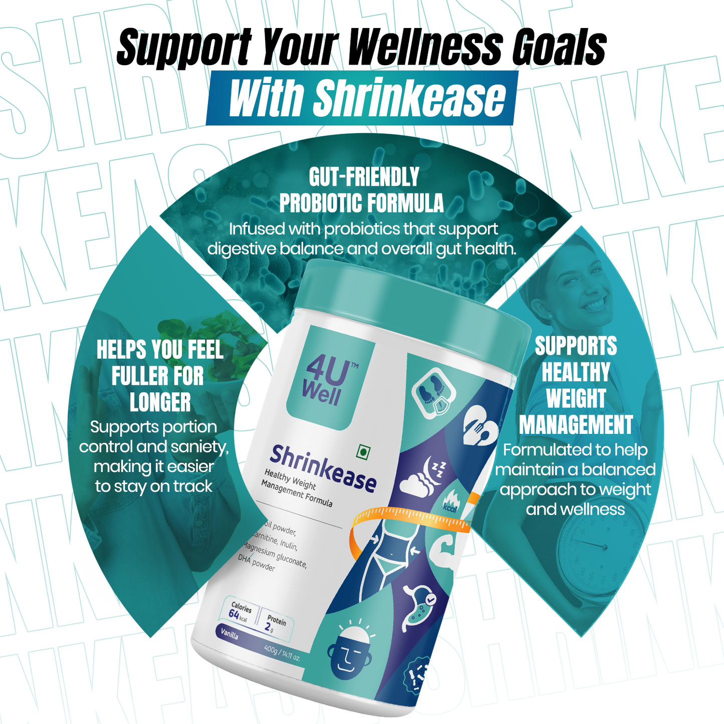 SHRINKEASE - Healthy Weight Management | Fat Oxidation | Inch Loss
