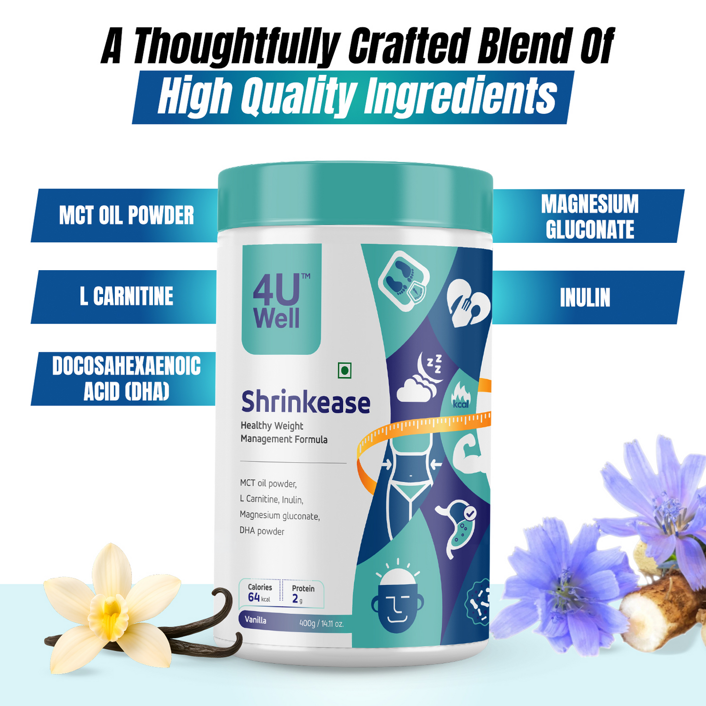 SHRINKEASE - Healthy Weight Management | Fat Oxidation | Inch Loss