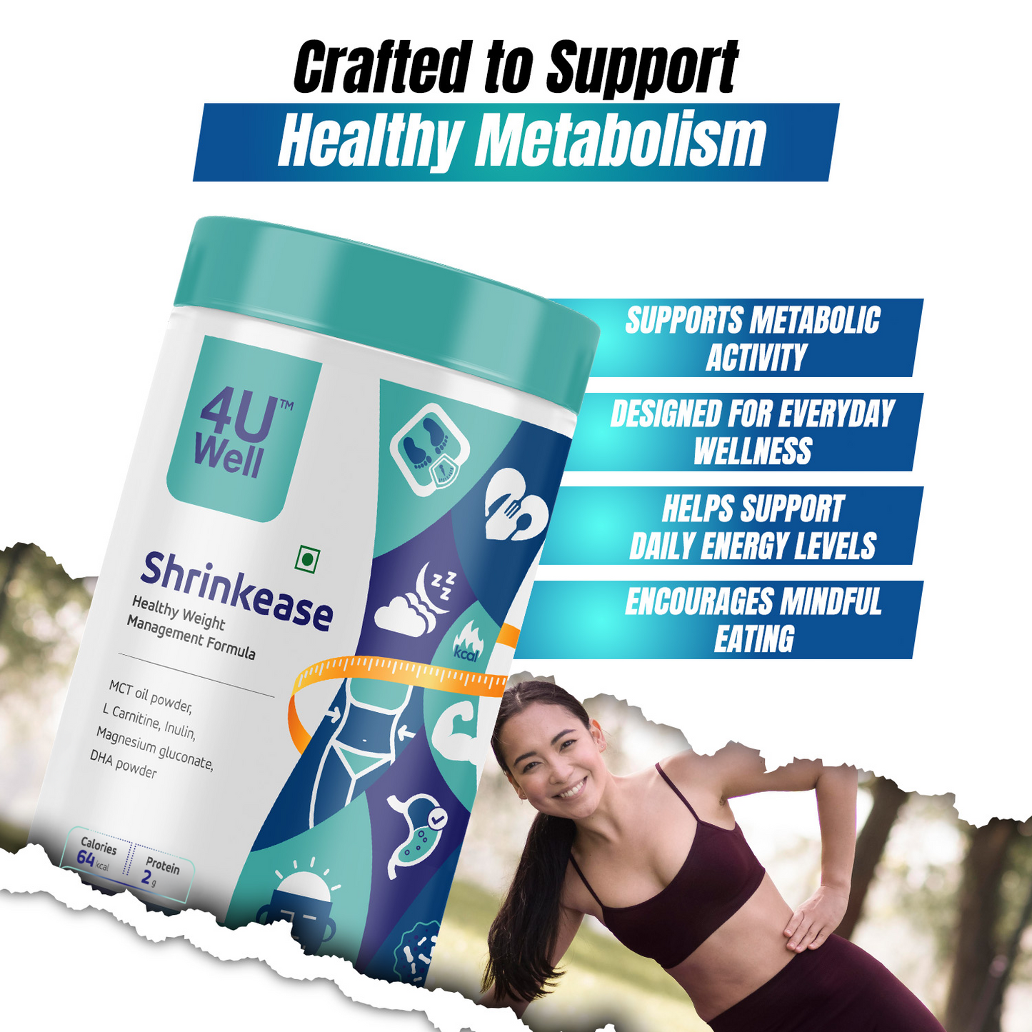 SHRINKEASE - Healthy Weight Management | Fat Oxidation | Inch Loss