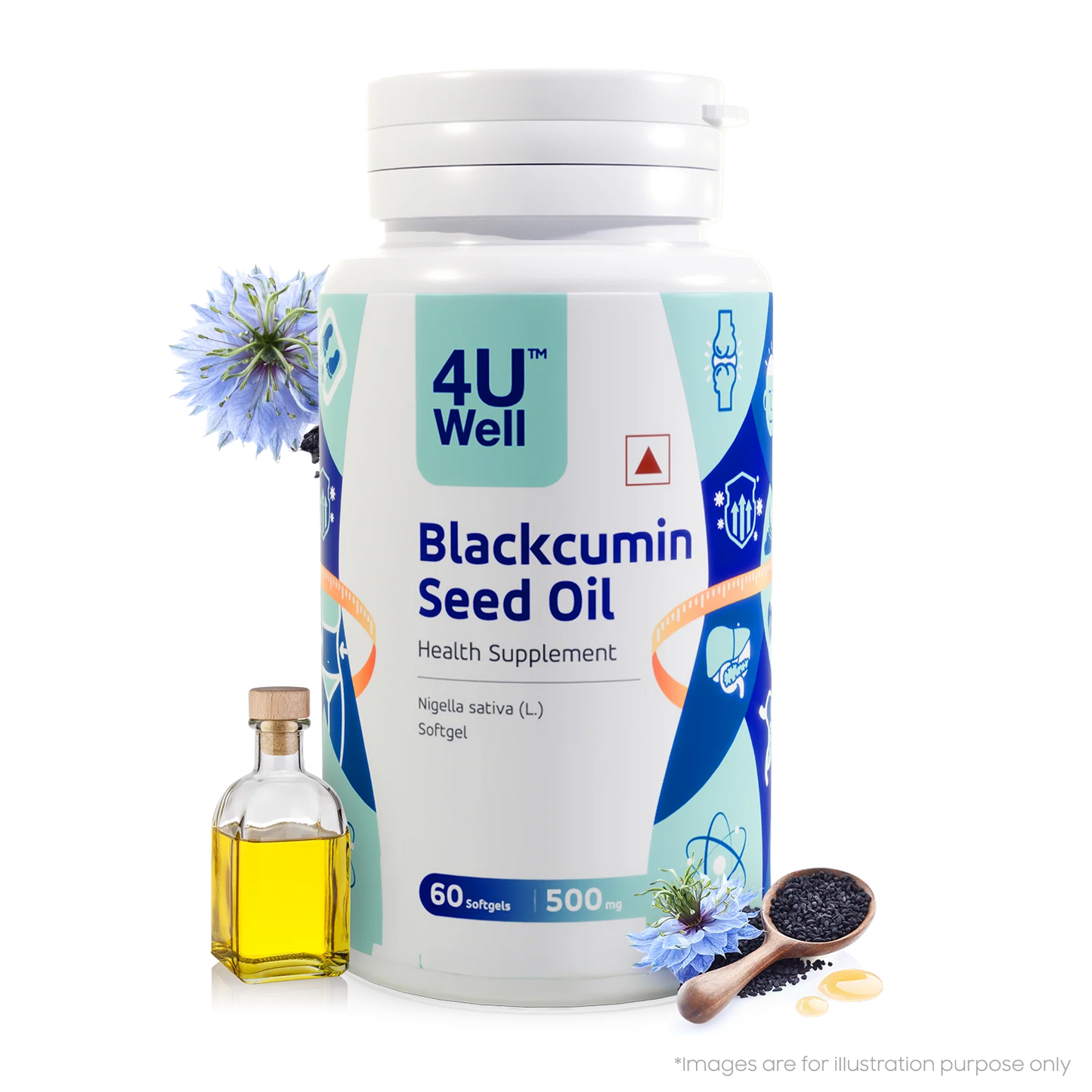4UWELL Hair Growth & Wellness Combo  (Moringa and Blackcumin)