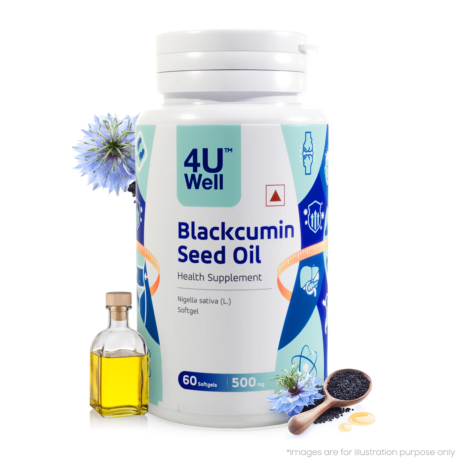 4UWELL Hair Growth & Wellness Combo  (Moringa and Blackcumin)