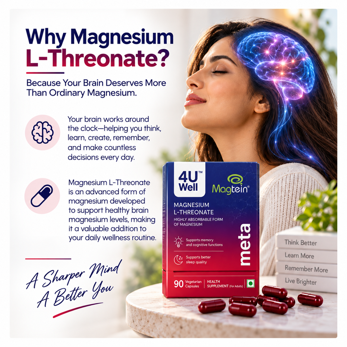 MAGNESIUM L-THREONATE: Cognitive Function & Brain Health Support