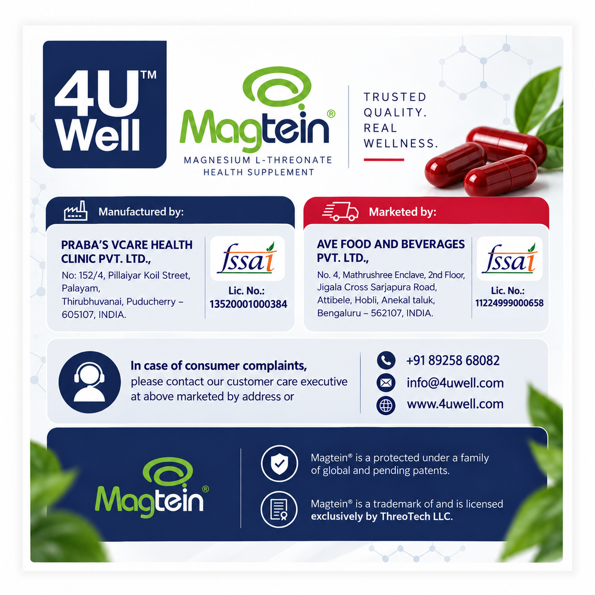 MAGNESIUM L-THREONATE: Cognitive Function & Brain Health Support
