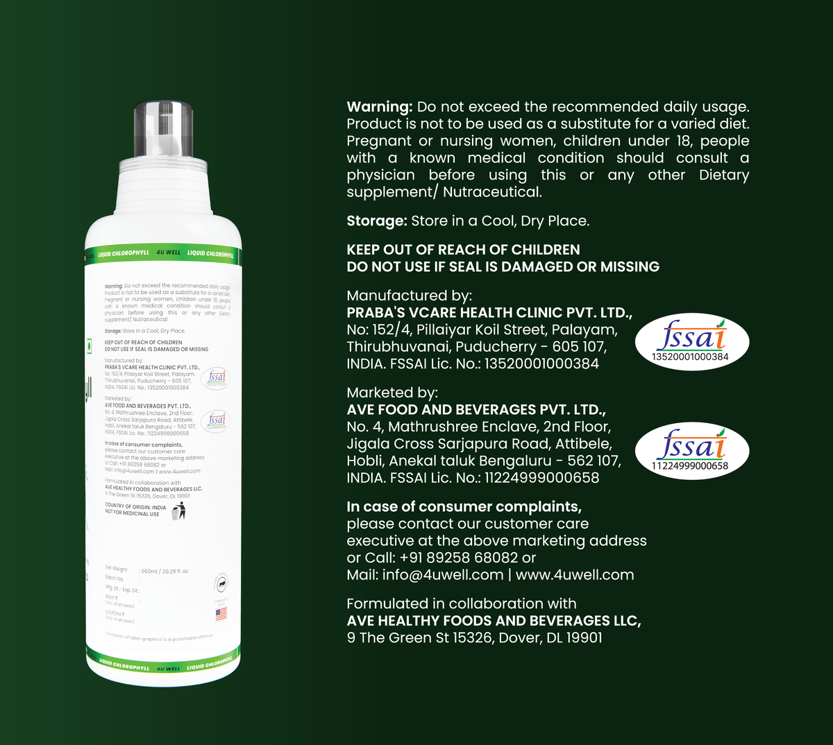 Liquid Chlorophyll : Natural Detox | 600mL