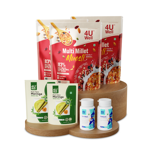 Liver Health Combo 1  (Guduchi , Liv Well & Moringa Dosa Mix qty 2, Multi Millet Museli 3 qty)