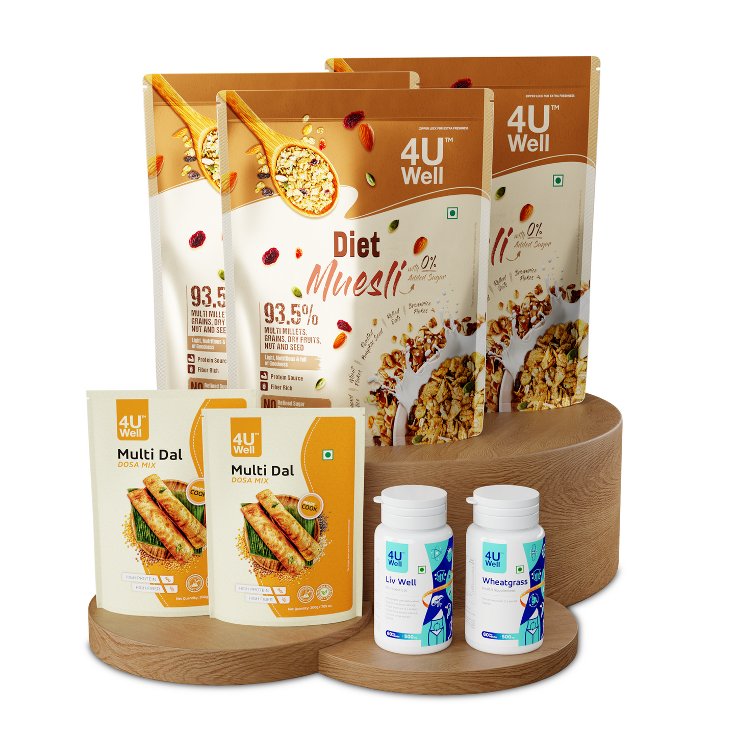 Liver Health Combo 2  (Wheatgrass , Liv Well & Dal Dosa Mix qty 2, Diet Museli  3 qty)