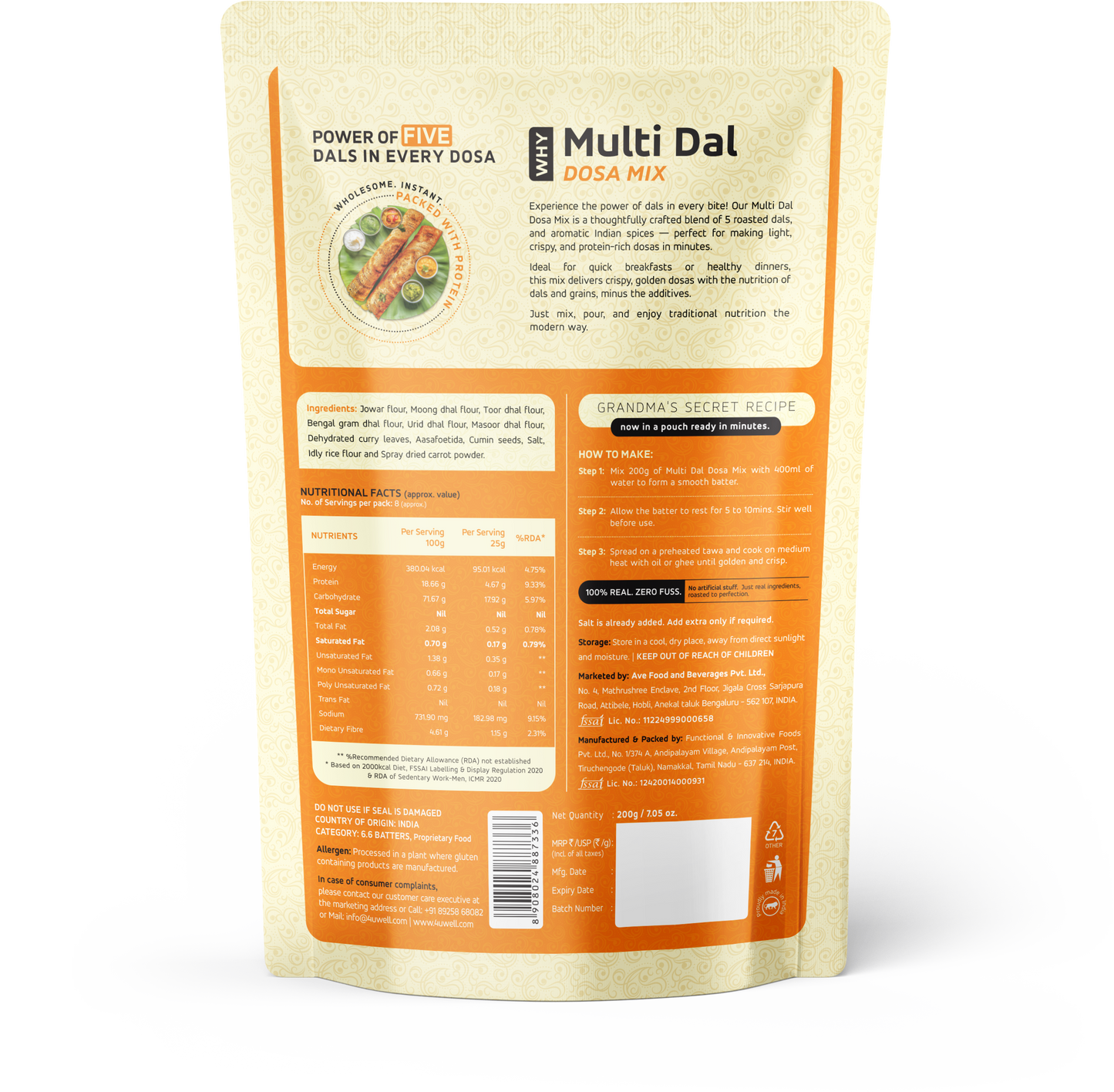 Multi-Dhal Dosa Mix