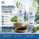 4UWELL Hair Growth & Wellness Combo  (Moringa and Blackcumin)