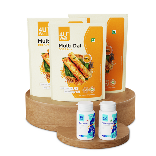 Detox Combo 1 (Curcumin, Wheatgrass & Multi-Dhal Dosa pack of 3)