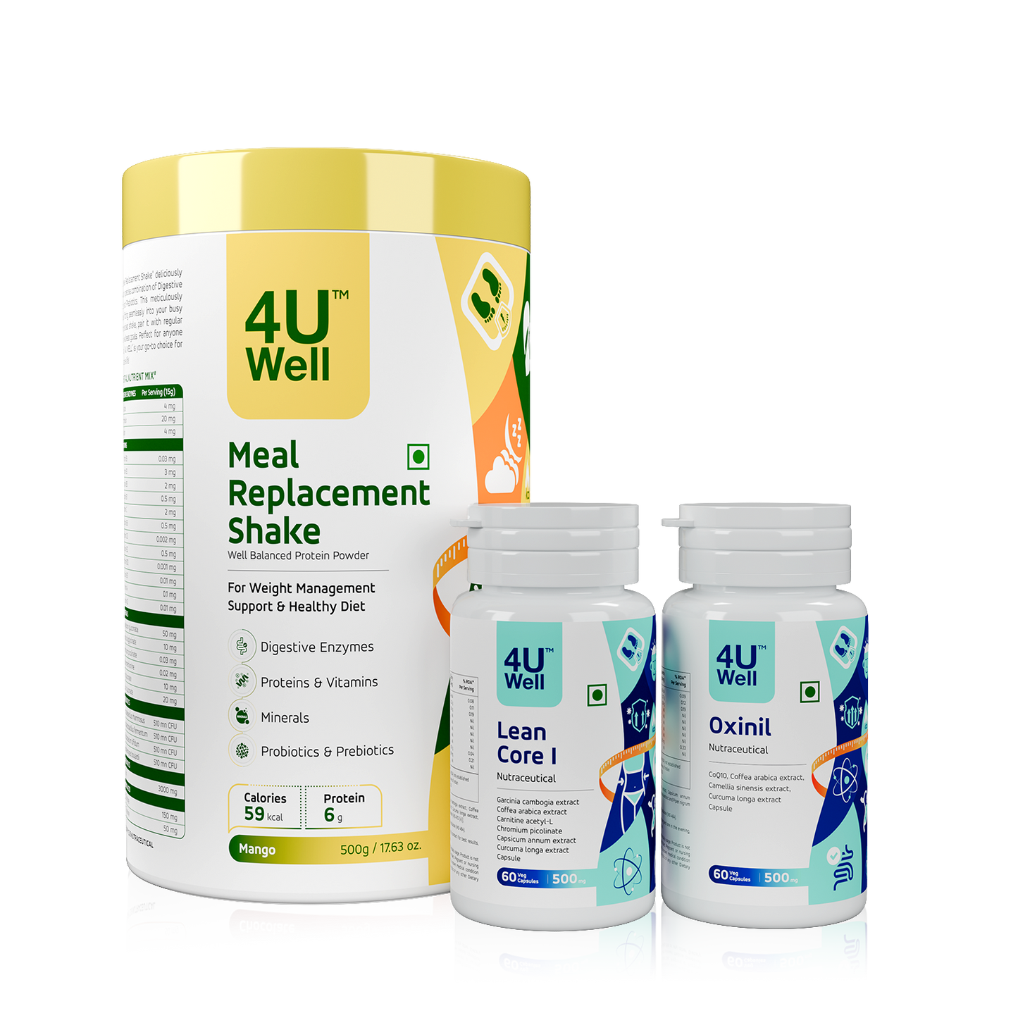 Obese Weight Management Combo (MEAL REPLACEMENT SHAKE | OXINIL | Slim smart I )