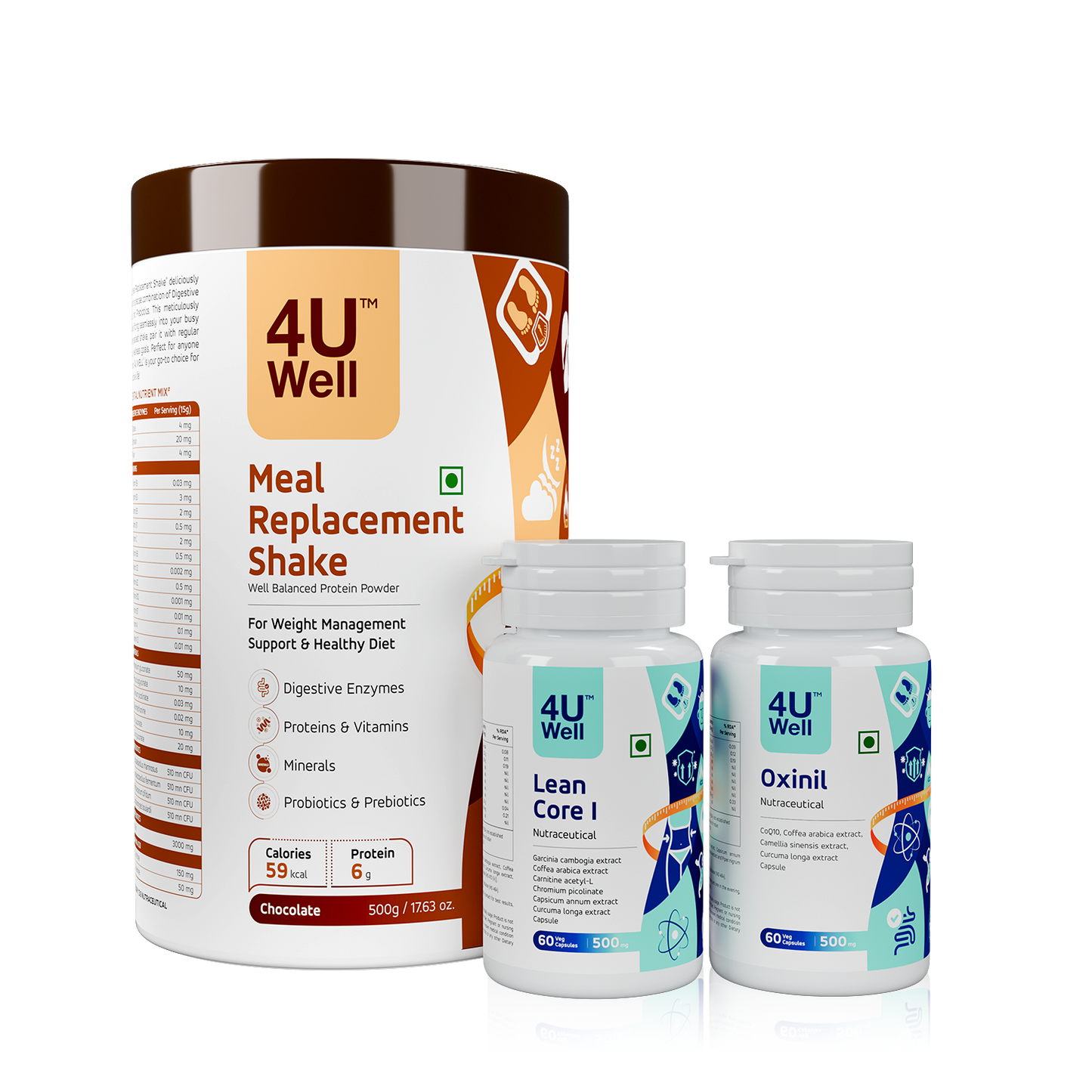 Obese Weight Management Combo (MEAL REPLACEMENT SHAKE | OXINIL | Slim smart I )