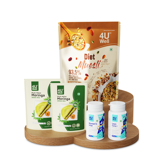 SheFit – Women’s Health Combo 2 (Lean Core I,  Blackcumin Seed Oil, Women’s Vital, Multi Dal Dosa Mix – 2 packs )